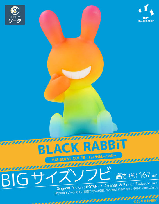 BLACK RABBiT BIG SOFVI COLOR: Pastel Rainbow