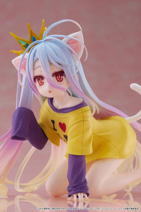 "No Game No Life" Desktop Cute Figure Shiro Nekomimi Cat Ear T-shirt Ver.