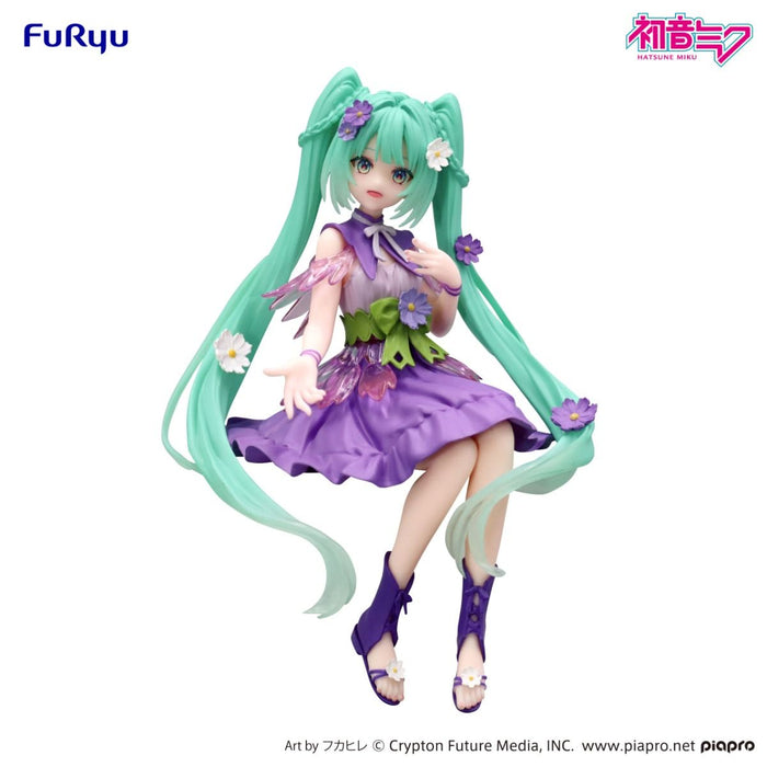 "Hatsune Miku" Noodle Stopper Figure Flower Fairy -Purple Cosmos-