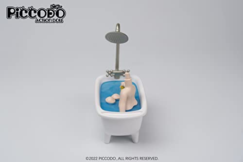 PICCODO ACTION DOLL DIORAMA HEAD STAND BATHTUB DOLL-WHITE