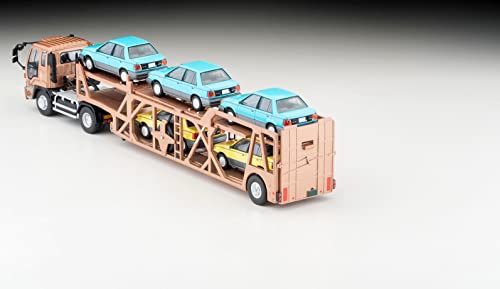 1/64 Scale Tomica Limited Vintage NEO TLV-N225c Isuzu 810EX Car Transporter (Antico ASZ022 Vehicle Transport Trailer) (Brown)
