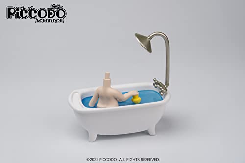PICCODO ACTION DOLL DIORAMA HEAD STAND BATHTUB DOLL-WHITE