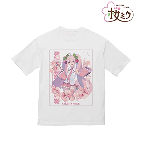 "Hatsune Miku" Sakura Miku Original Illustration Sakura Miku Art by kuro Big Silhouette T-shirt (Unisex M Size)