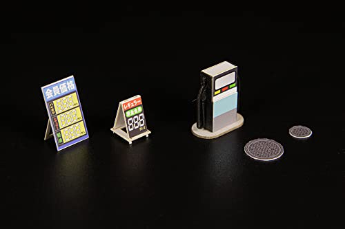 1/64 Scale Paper Kit Gas Station in Town (Sanko Sekiyu)