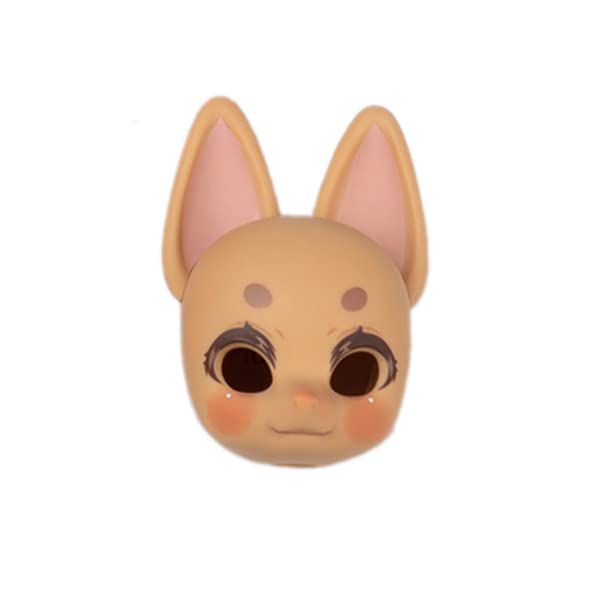 PICCODO SERIES DEFORMED SIZE RESIN DOLL HEAD FURRY FOX (MAKEUP VER.) TANNED