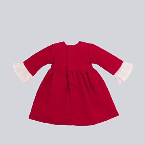 Produced by Junie Moon Dear Darling Fashion for Dolls Frill Yoke Dress Set (22cm Doll Size) Red