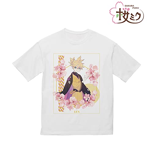 "Hatsune Miku" Sakura Miku Original Illustration Kagamine Len Art by kuro Big Silhouette T-shirt (Unisex M Size)