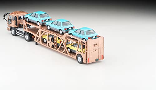 1/64 Scale Tomica Limited Vintage NEO TLV-N225c Isuzu 810EX Car Transporter (Antico ASZ022 Vehicle Transport Trailer) (Brown)