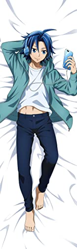 "Yowamushi Pedal GLORY LINE" Original Illustration Premium Dakimakura Cover + Can Badge Set Manami Sangaku