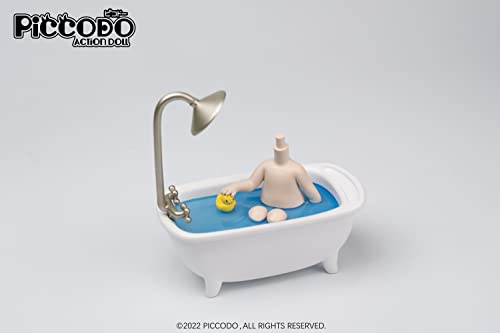 PICCODO ACTION DOLL DIORAMA HEAD STAND BATHTUB DOLL-WHITE