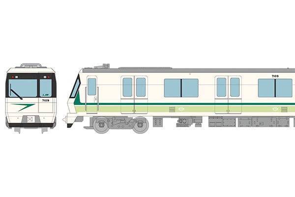 Linear Subway Collection Osaka Metro 70 Series Early Car (Nagahori Tsurumi-ryokuchi Line, 09 Formation Green) 4 Car Set A