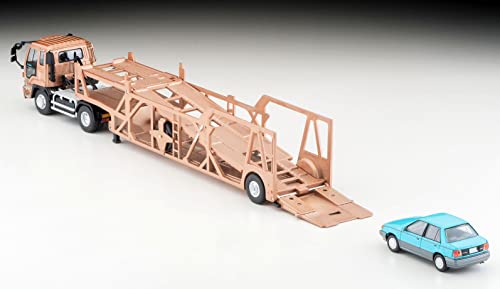 1/64 Scale Tomica Limited Vintage NEO TLV-N225c Isuzu 810EX Car Transporter (Antico ASZ022 Vehicle Transport Trailer) (Brown)