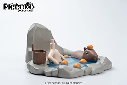 PICCODO ACTION DOLL DIORAMA HEAD STAND ONSEN DOLL-WHITE