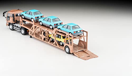 1/64 Scale Tomica Limited Vintage NEO TLV-N225c Isuzu 810EX Car Transporter (Antico ASZ022 Vehicle Transport Trailer) (Brown)