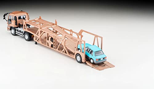 1/64 Scale Tomica Limited Vintage NEO TLV-N225c Isuzu 810EX Car Transporter (Antico ASZ022 Vehicle Transport Trailer) (Brown)