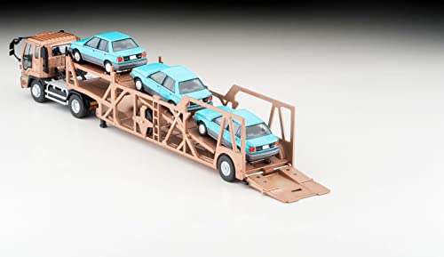 1/64 Scale Tomica Limited Vintage NEO TLV-N225c Isuzu 810EX Car Transporter (Antico ASZ022 Vehicle Transport Trailer) (Brown)