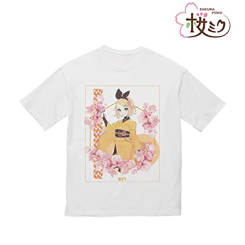 "Hatsune Miku" Sakura Miku Original Illustration Kagamine Rin Art by kuro Big Silhouette T-shirt (Unisex S Size)