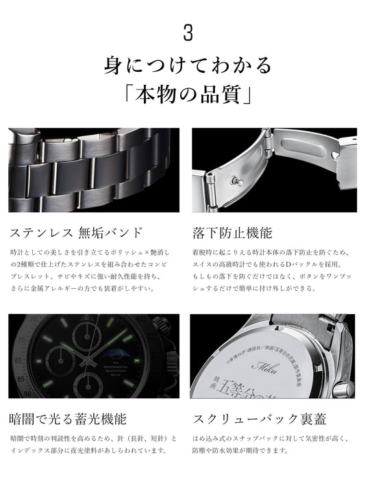 The Quintessential Quintuplets Sun & Moon Chronograph wristwatch|Nakano Miku [colour: black]