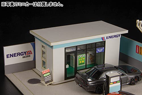 1/64 Scale Paper Kit Gas Station in Town (Sanko Sekiyu)