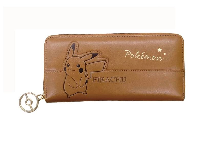 "Pokemon" Round Long Wallet Brown (Pikachu) PM-4052-BR