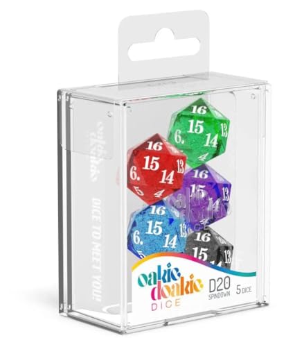 Oakie Doakie Dice D20 Spindown Dice Set Speckled (5)