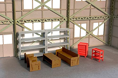 1/64-1/80 Scale Paper Kit Factory Interior Set