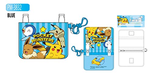"Pokemon" Mini Odekake Wallet with Neck Cord Blue PM-3832-BLE