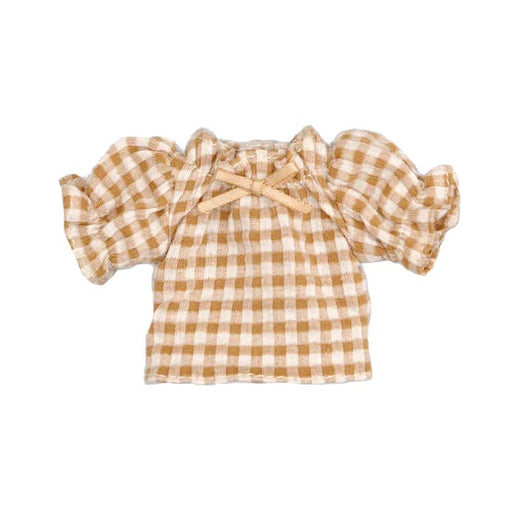 【Cross World Connections】Produced by Junie Moon Dear Darling Fashion for Dolls Gingham Cutsew (22cm Doll Size) Brown