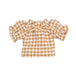 【Cross World Connections】Produced by Junie Moon Dear Darling Fashion for Dolls Gingham Cutsew (22cm Doll Size) Brown