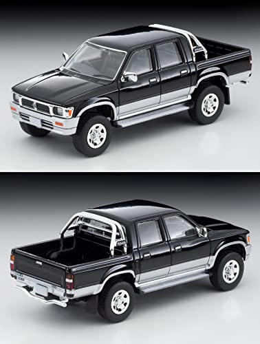 1/64 Scale Tomica Limited Vintage NEO TLV-N255c Toyota Hilux 4WD Pick Up Double Cab SSR-X with Extra Equipment (Black / Silver) 1995