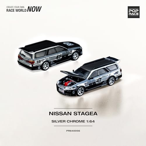 1/64 Nissan Stagea Chrome Silver