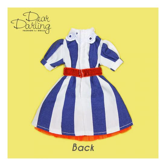Produced by Junie Moon Dear Darling Fashion for Dolls Sandy Stripe Dress Set (22cm) Navy