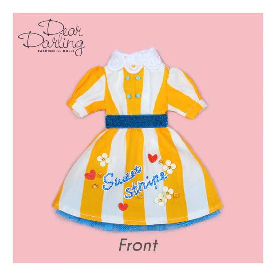 Produced by Junie Moon Dear Darling Fashion for Dolls Sandy Stripe Dress Set (22cm) Yellow