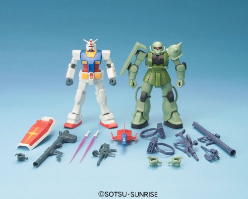 MS-06F Zaku II RX-78-2 Gundam - 1/144 Skala - Gunpla Starter Set (Vol.1)HGUC Kidou Senshi Gundam - Bandai