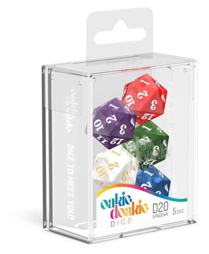 Oakie Doakie Dice D20 Spindown Dice Set Marble (5)
