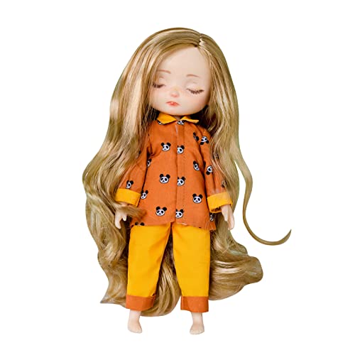 【PIPITOM】PIPITOM Bobee Happy at Home Orange Panda Pajamas 1/8 Scale Doll