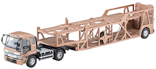 1/64 Scale Tomica Limited Vintage NEO TLV-N225c Isuzu 810EX Car Transporter (Antico ASZ022 Vehicle Transport Trailer) (Brown)