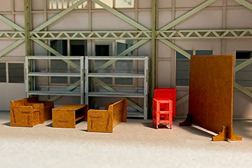 1/64-1/80 Scale Paper Kit Factory Interior Set