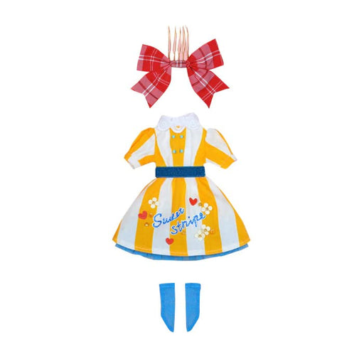 【Cross World Connections】Produced by Junie Moon Dear Darling Fashion for Dolls Sandy Stripe Dress Set (22cm) Yellow
