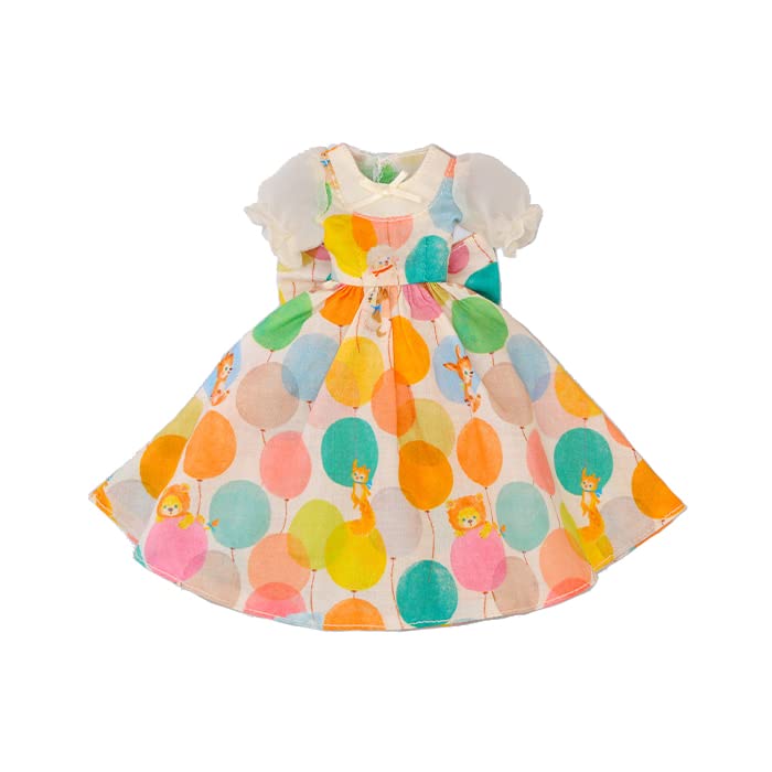 【Cross World Connections】Produced by Junie Moon Dear Darling Fashion for Dolls Balloon Pattern One-Piece Dress Set (22cm Doll Size) Yellow