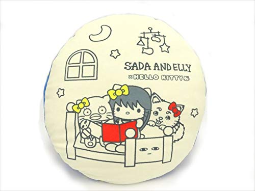 "Gintama" x Sanrio Characters Oyazsumi Round Cushion Sada and Elly x Hello Kitty