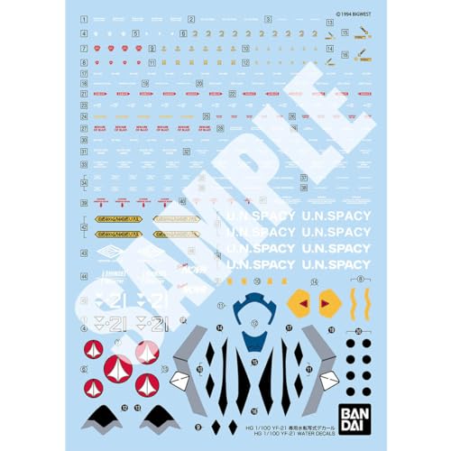HG 1/100 "Macross Plus" Water Slide Decal for YF-21