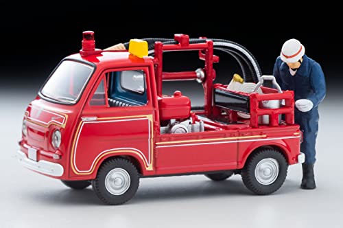 1/64 Scale Tomica Limited Vintage TLV-68c Subaru Sambar Pump Fire Engine with Figure