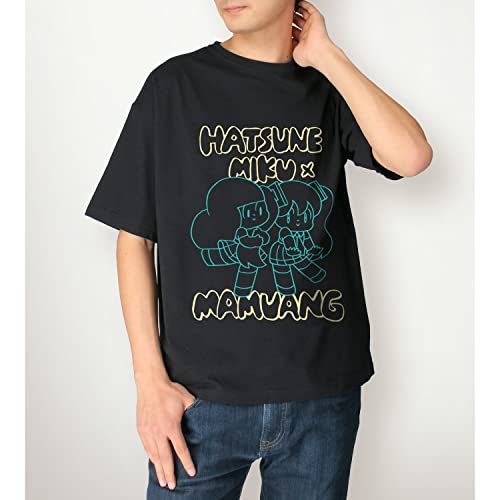"Hatsune Miku" Miku World Collab Mamuang-chan Big Silhouette T-shirt (Unisex M Size)