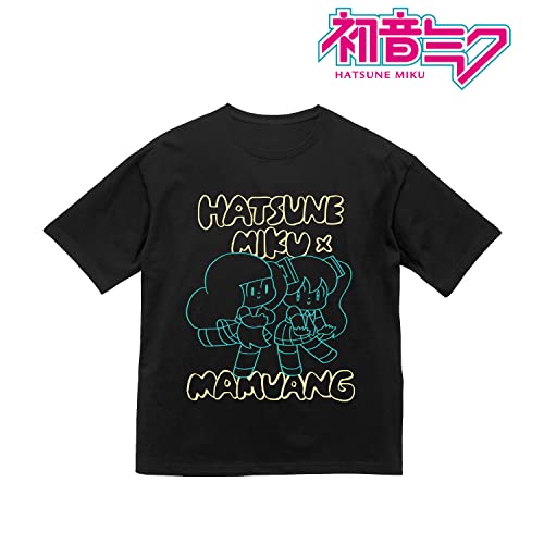 "Hatsune Miku" Miku World Collab Mamuang-chan Big Silhouette T-shirt (Unisex L Size)