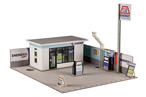 1/64 Scale Paper Kit Gas Station in Town (Sanko Sekiyu)