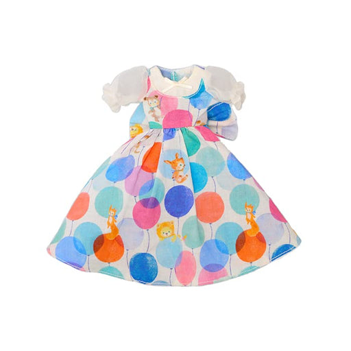 【Cross World Connections】Produced by Junie Moon Dear Darling Fashion for Dolls Balloon Pattern One-Piece Dress Set (22cm Doll Size) Blue