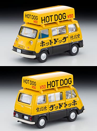 1/64 Scale Tomica Limited Vintage TLV-201a Subaru Sambar Light Van Hot Dog Shop (Yellow / Black) with Figure