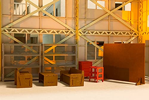 1/64-1/80 Scale Paper Kit Factory Interior Set