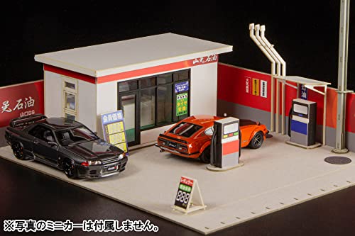1/64 Scale Paper Kit Gas Station in Town (Sanko Sekiyu)